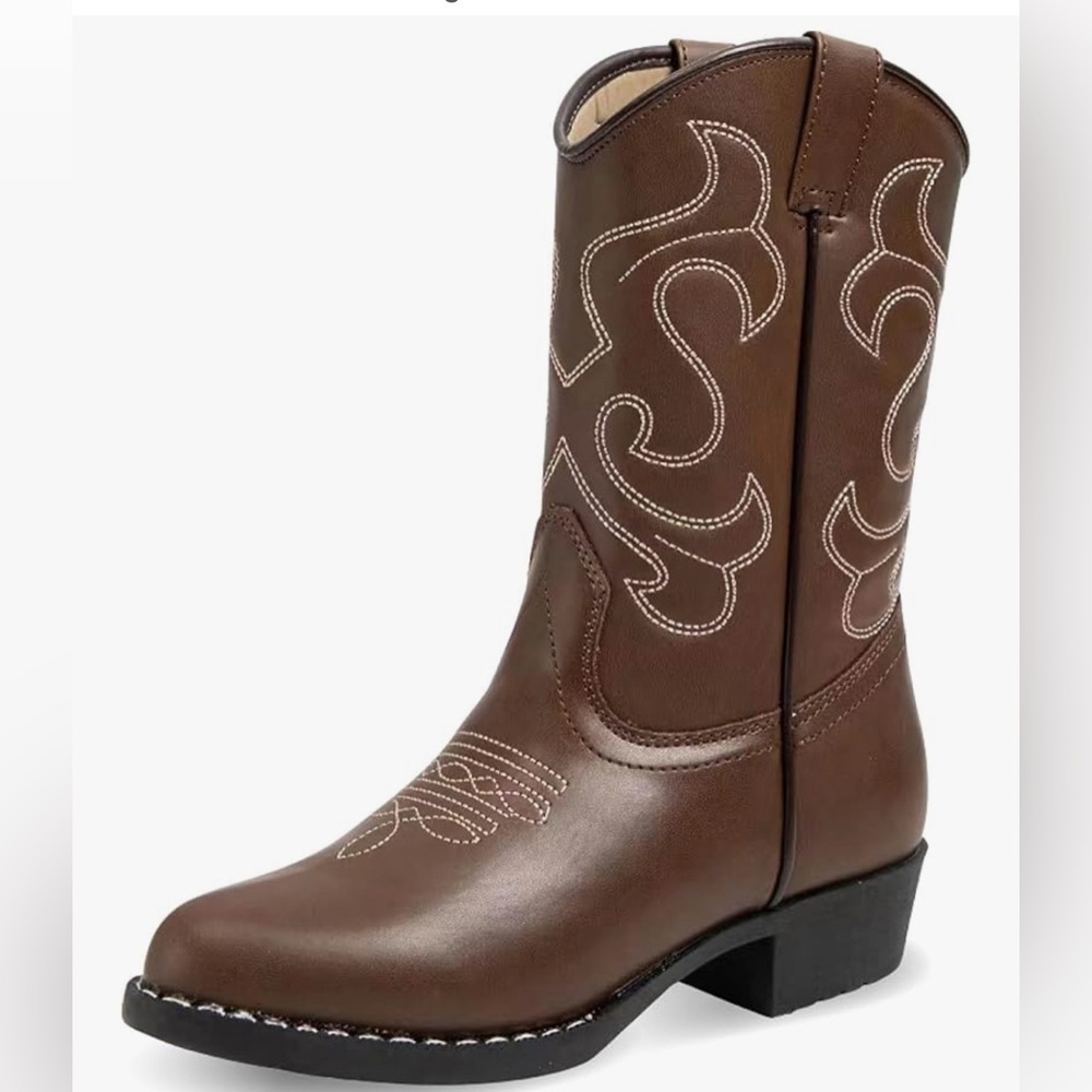 Kids Brown Western Boots - Picture 2 of 7